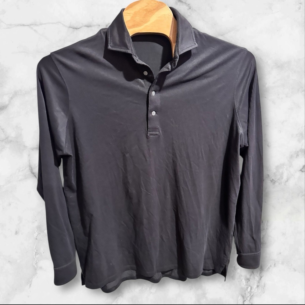 Greyson Golf Polo Shirt Mens‎ XL Black Long Sleeve Performance Clean Brrr